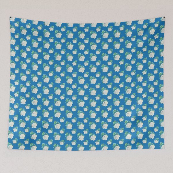 Item preview, Blue seashell plant pattern  designed and sold by Tatiana Ribeiro.