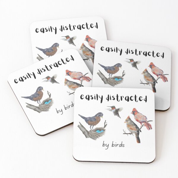 Item preview, Easily Distracted by Trio of Birds – Colored Pencil Wildlife Art designed and sold by Heather Barker.