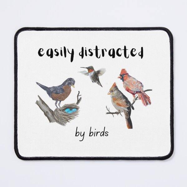 Item preview, Fácilmente distraído por un trío de pájaros – Arte de vida silvestre con lápices de colores designed and sold by Heather Barker.