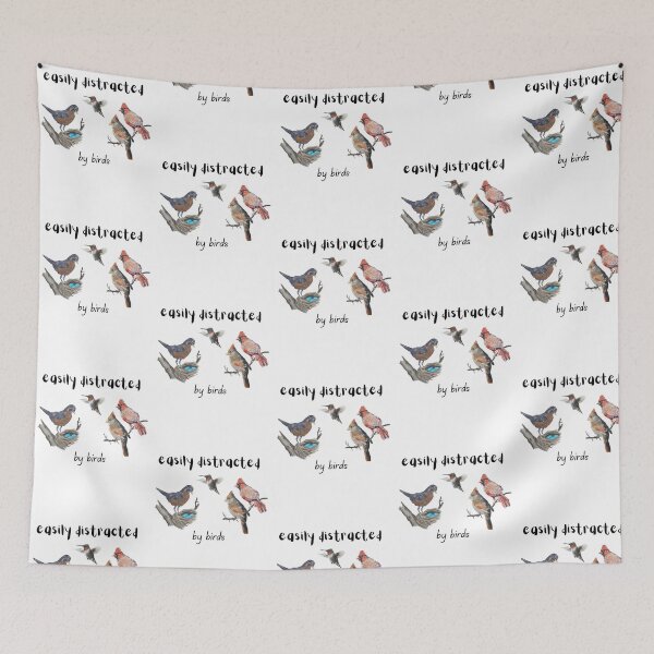 Item preview, Easily Distracted by Trio of Birds – Colored Pencil Wildlife Art designed and sold by Heather Barker.