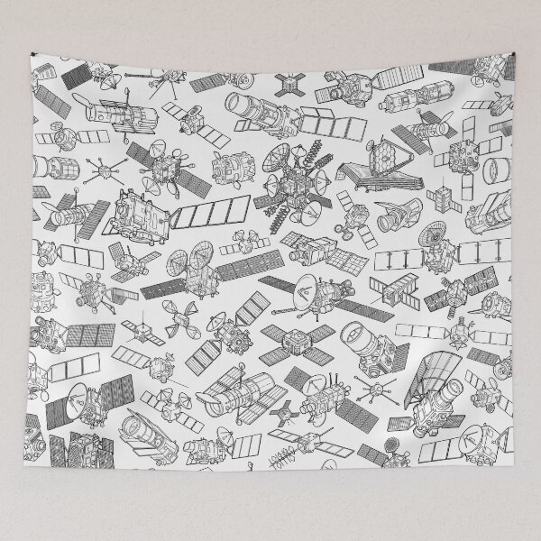 Item preview, Space Lover Satellite Aerospace Orbit Satellites Pattern designed and sold by GrandeDuc.