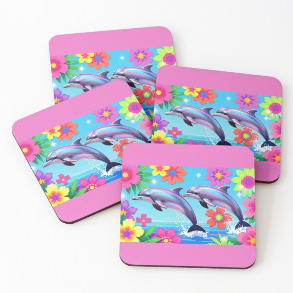 Item preview, Trapical Floral Dolphins Aesthetic and Y2K Aesthetic designed and sold by Wiss2Arts.