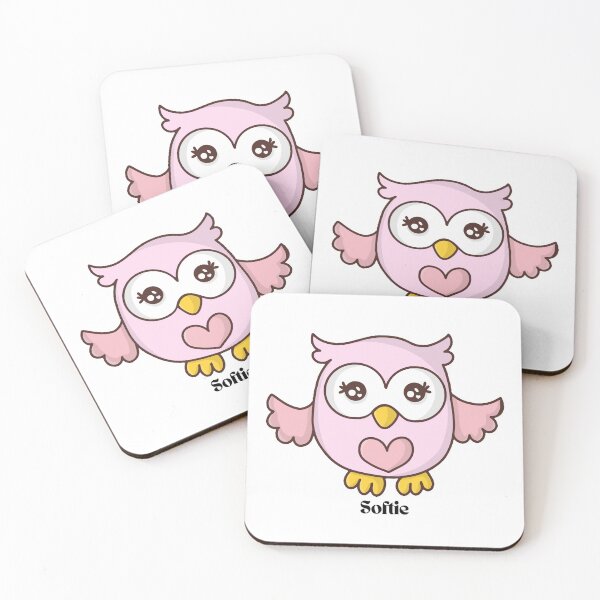 Item preview, Cute "Softie" Owl Sticker - Kawaii Pink Heart Pastel Bird Art designed and sold by Saroj Snehi.