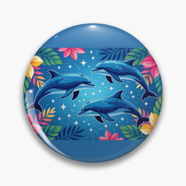 Item preview, Trapical Floral Dolphins Aesthetic and Y2K Aesthetic designed and sold by Wiss2Arts.