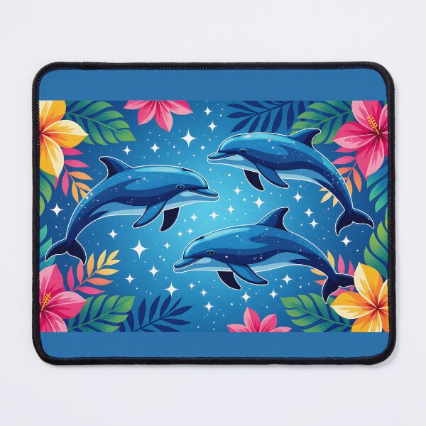 Item preview, Trapical Floral Dolphins Aesthetic and Y2K Aesthetic designed and sold by Wiss2Arts.