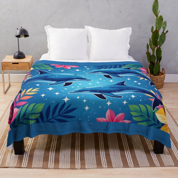 Item preview, Trapical Floral Dolphins Aesthetic and Y2K Aesthetic designed and sold by Wiss2Arts.