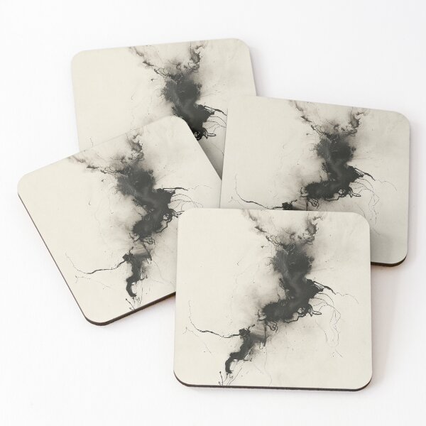 Item preview, Abstract ink design, black and white – minimalist modern art designed and sold by CosmicGlyph.