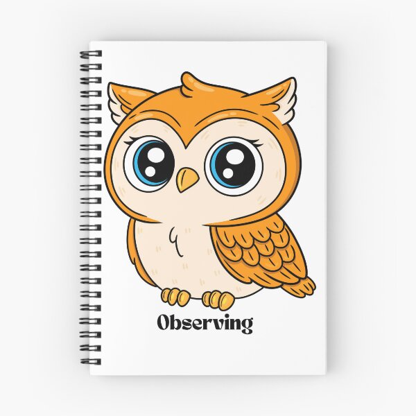Item preview, Cute "Observing" Owl Sticker - Kawaii Orange Bird designed and sold by Saroj Snehi.