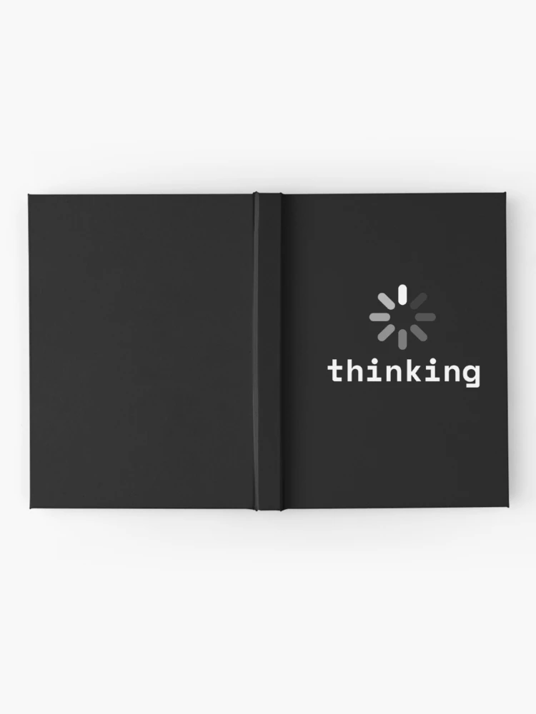 Thumbnail 2 of 3, Journal, Thinking Loading Spinner Developer Humor Print designed and sold by Code Monkeys.