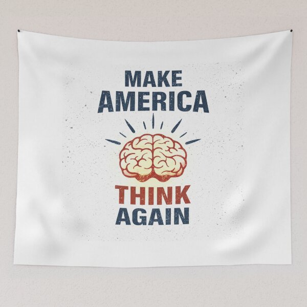 Item preview, Make America Think Again – Vintage Political Protest Brain Design designed and sold by Pigmentra.