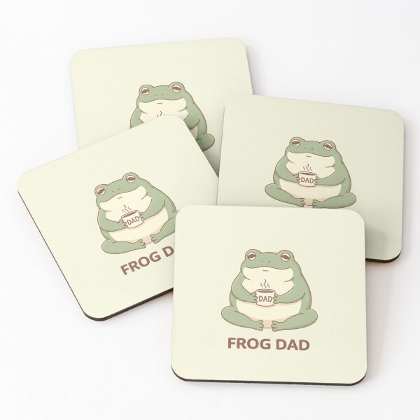 Item preview, Frog Dad Coffee T-Shirt & Sticker – Cute Frog Holding Mug, Funny Dad Meme Shirt designed and sold by ZyxDes.
