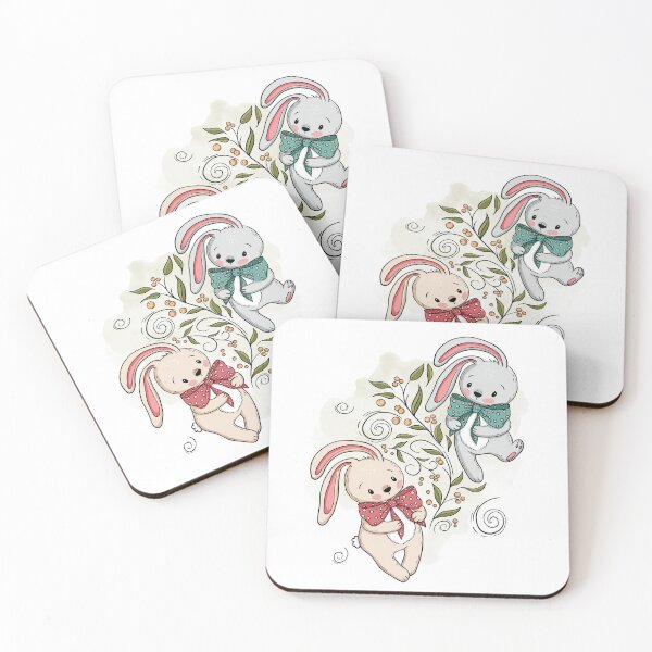 Item preview, Cute Easter Bunnies with Polka Dot Bows – Whimsical Spring Bunny Illustration designed and sold by CJ Creations.