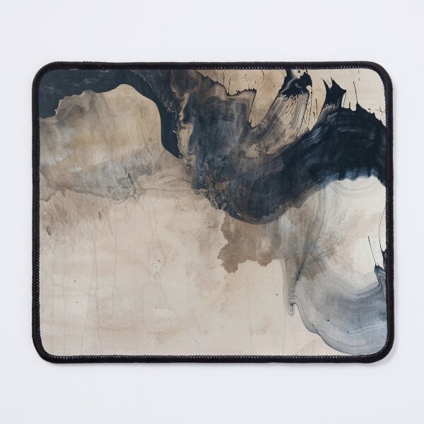 Item preview, Abstract brushstroke design in beige and black – Modern minimalist art designed and sold by CosmicGlyph.