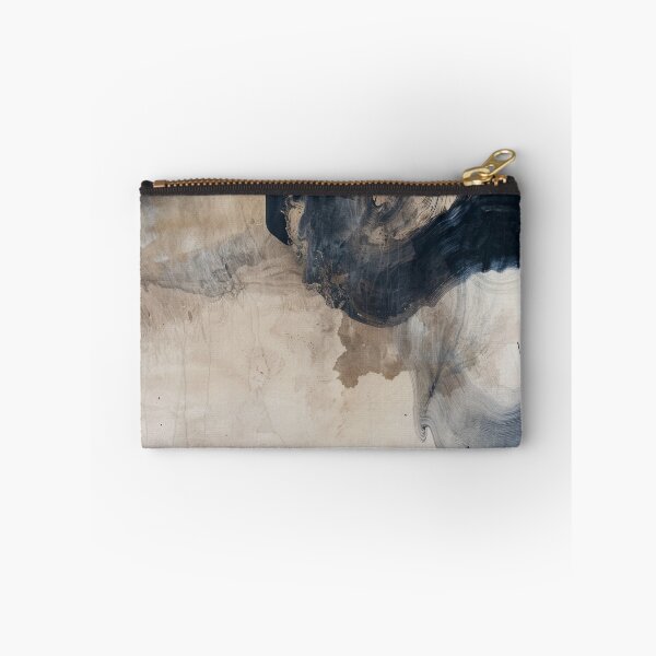 Item preview, Abstract brushstroke design in beige and black – Modern minimalist art designed and sold by CosmicGlyph.
