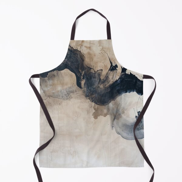 Item preview, Abstract brushstroke design in beige and black – Modern minimalist art designed and sold by CosmicGlyph.