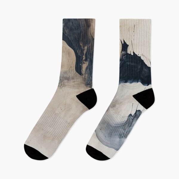 Item preview, Abstract brushstroke design in beige and black – Modern minimalist art designed and sold by CosmicGlyph.