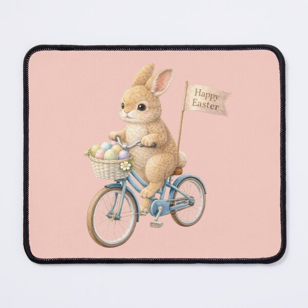 Item preview, Easter Bunny Bicycle Ride With Flag Watercolor designed and sold by inspired-works.