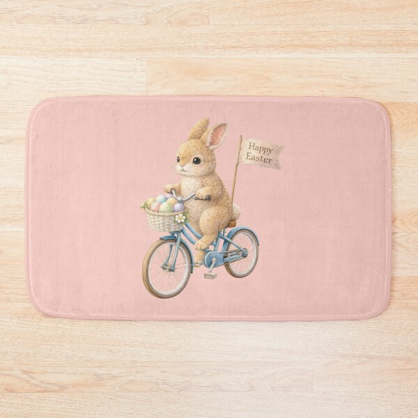 Item preview, Easter Bunny Bicycle Ride With Flag Watercolor designed and sold by inspired-works.