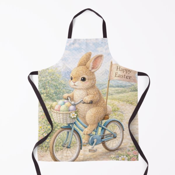 Item preview, Easter Bunny Bicycle Ride With Flag Watercolor designed and sold by inspired-works.