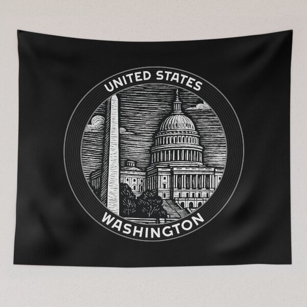 Item preview, Washington USA Linocut Style  designed and sold by Thistle-TShop.
