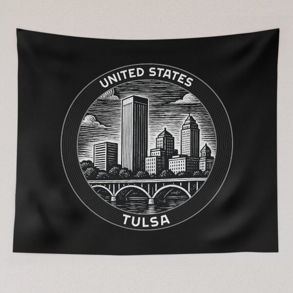 Item preview, Tulsa USA Linocut Style  designed and sold by Thistle-TShop.