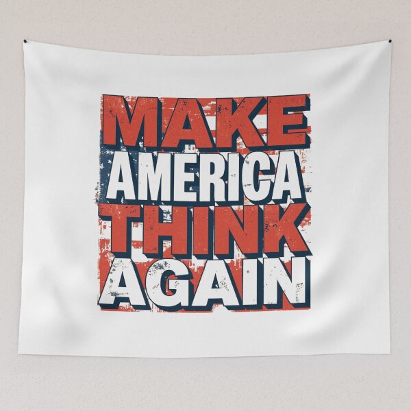 Item preview, Make America Think Again Vintage Distressed Political Shirt designed and sold by Pigmentra.