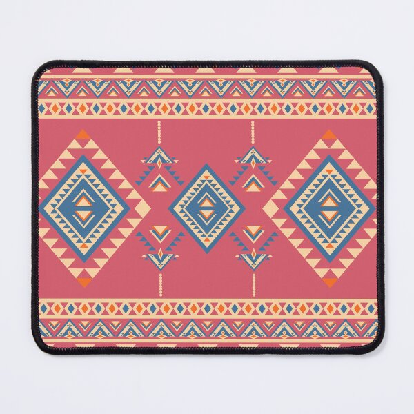 Item preview, A contemporary native tribal pattern in deep pink, combined with orange and blue. designed and sold by Nengsang.