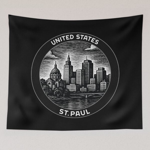 Item preview, St.Paul USA Linocut Style  designed and sold by Thistle-TShop.