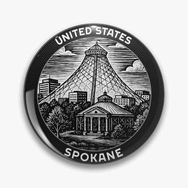 Item preview, Spokane USA Linocut Style  designed and sold by Thistle-TShop.