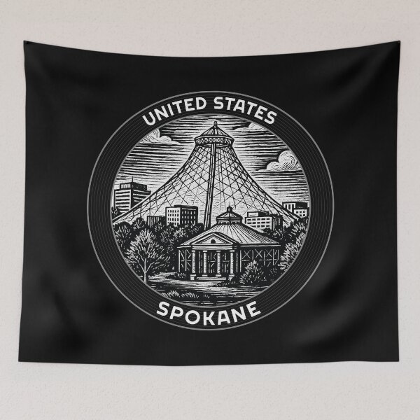 Item preview, Spokane USA Linocut Style  designed and sold by Thistle-TShop.