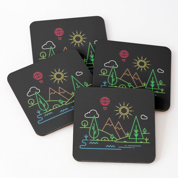 Item preview, Neon line art mountain landscape  designed and sold by NivyasArtistry.