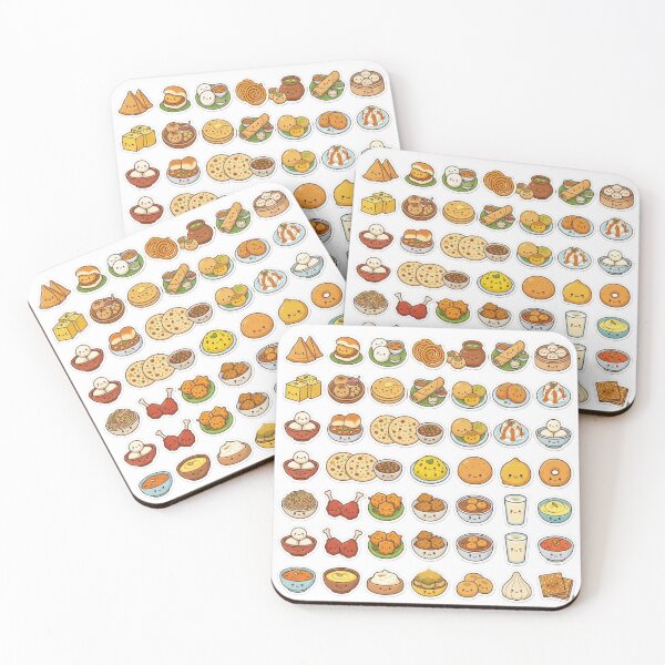 Item preview, The Great Indian Street Food Megapack - 35+ Cute Chibi Icons Sticker Sheet designed and sold by DesertFlowArt.