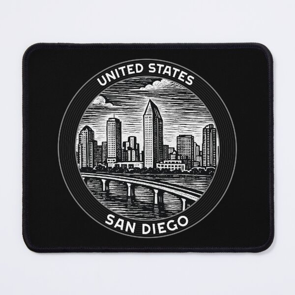 Item preview, San Diego USA Linocut Style  designed and sold by Thistle-TShop.
