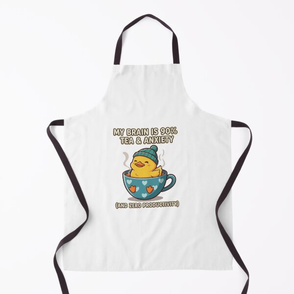 Item preview, My Brain Is 90% Tea and Anxiety - Funny Cute Duckling Coffee Mug Sticker designed and sold by Psychlee Best Finds.