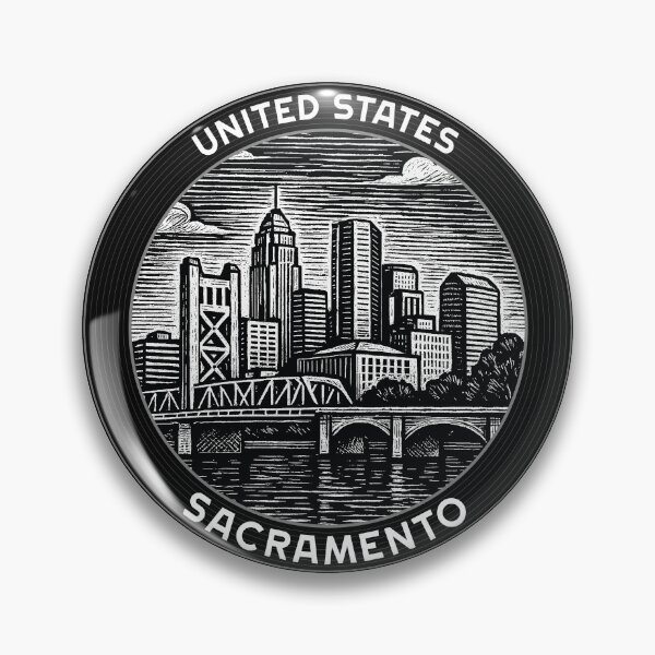 Item preview, Sacramento USA Linocut Style  designed and sold by Thistle-TShop.