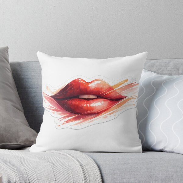 Item preview, Glossy Red Lips Aesthetic Sticker designed and sold by lbm68.