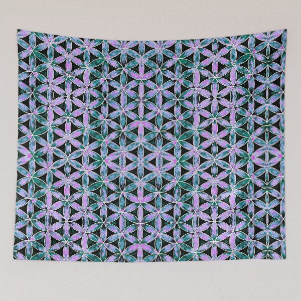 Item preview, Flower of Life Tealand Purple Sacred Geometry Pattern designed and sold by shantilovesart.