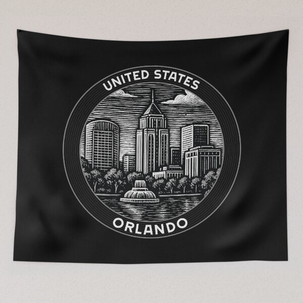 Item preview, Orlando USA Linocut Style  designed and sold by Thistle-TShop.
