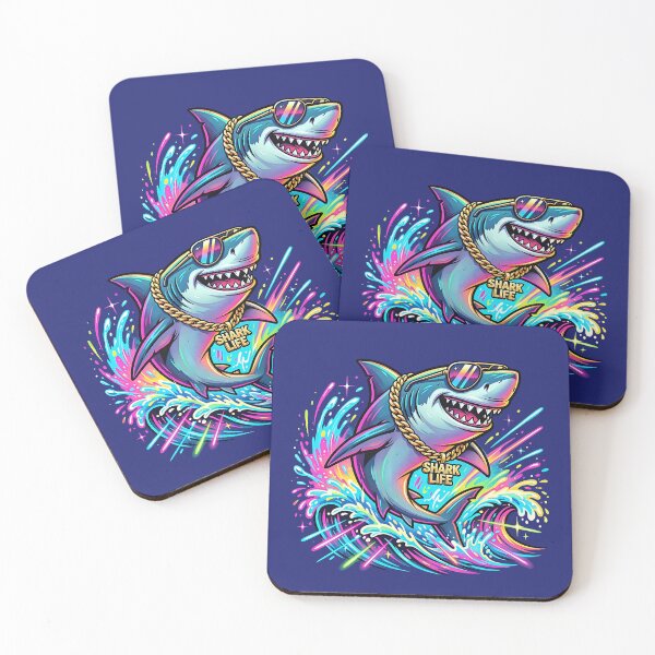 Item preview, Party Shark Madness – Neon Ocean Rave designed and sold by RH Design Lab.