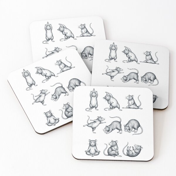 Item preview, Vintage Rat Yoga Poses Funny Meditation Animal Lover designed and sold by DoodleTortle.