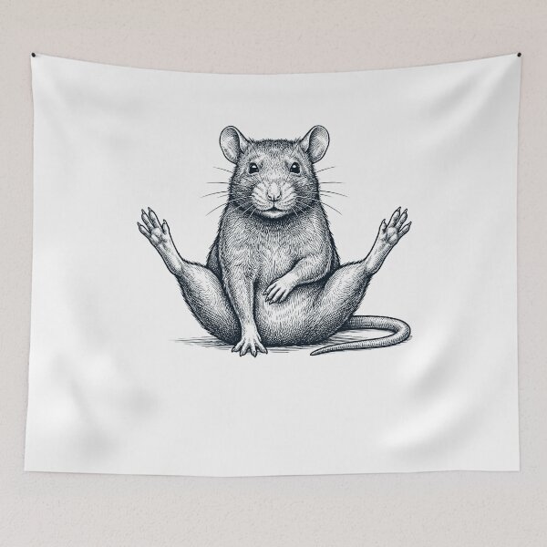 Item preview, Funny Rat Yoga Pose Animal Lover Meme designed and sold by DoodleTortle.