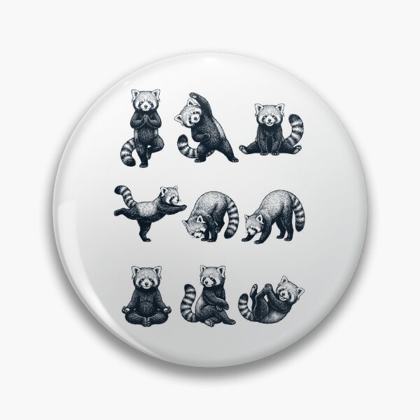 Item preview, Vintage Red Panda Yoga Poses Funny Meditation Animal Lover designed and sold by DoodleTortle.