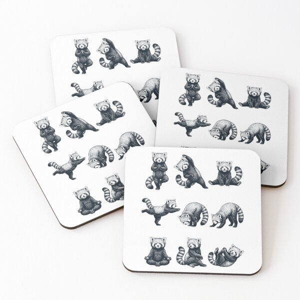 Item preview, Vintage Red Panda Yoga Poses Funny Meditation Animal Lover designed and sold by DoodleTortle.