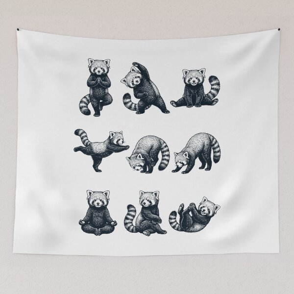 Item preview, Vintage Red Panda Yoga Poses Funny Meditation Animal Lover designed and sold by DoodleTortle.