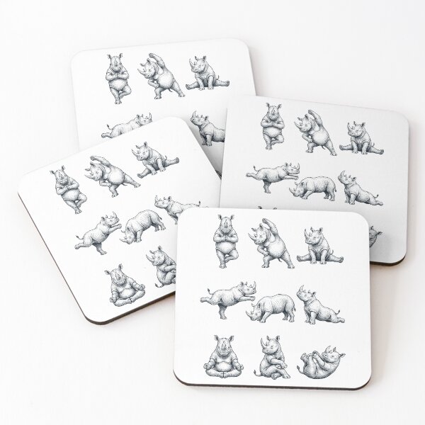 Item preview, Vintage Rhino Yoga Poses Funny Meditation Animal Lover designed and sold by DoodleTortle.