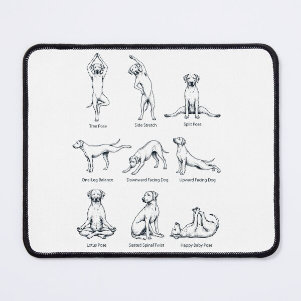 Artikelvorschau, Vintage Rhodesian Ridgeback Yoga Posen Lustige Meditation Hundemama Liebhaber entworfen und verkauft von DoodleTortle.