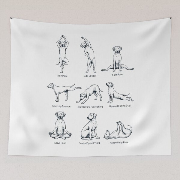 Item preview, Vintage Rhodesian Ridgeback Yoga Poses Funny Meditation Dog Mom Lover designed and sold by DoodleTortle.