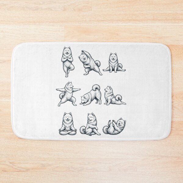 Item preview, Vintage Samoyed Yoga Poses Funny Meditation Dog Mom Lover designed and sold by DoodleTortle.