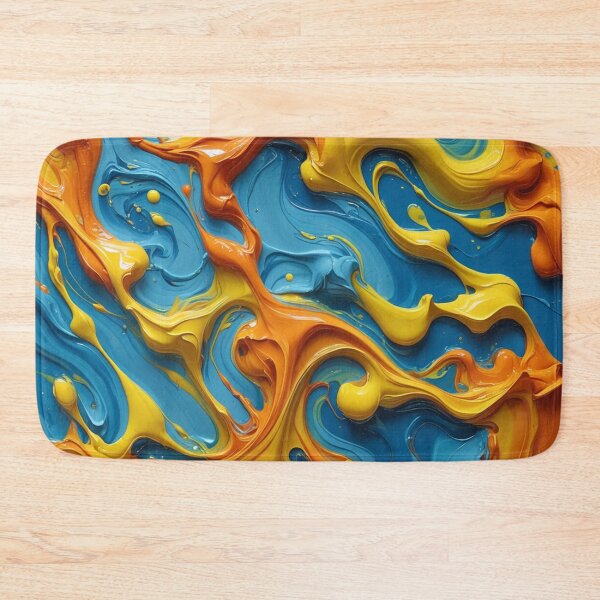 Item preview, Acrylic liquid waves in a combination of yellow and blue designed and sold by noanstudios.