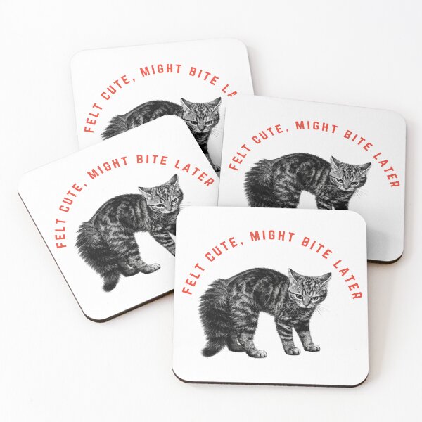 Item preview, Felt cure, might bite later - funny kitten tee designed and sold by Neko & Co..
